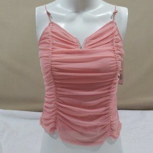 No Boundaries Juniors' Ruched Mesh Tank Top